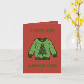 ‘Ugly sweater’ kerst Kaart (Gele Bloem)