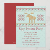 Ugly sweater kerstfeest party uitnodiging (Voorkant / Achterkant)