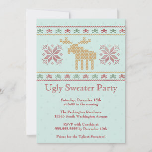 Ugly sweater kerstfeest party uitnodiging
