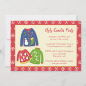 Ugly sweater kerstfeest party uitnodiging (Voorkant)