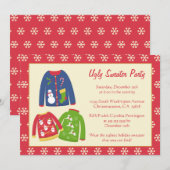 Ugly sweater kerstfeest party uitnodiging (Voorkant / Achterkant)