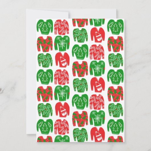 UGLY SWEATER Kerstfeest Schattige Custom Kaart (Achterkant)