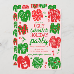UGLY SWEATER Kerstfeest Schattige Custom Kaart
