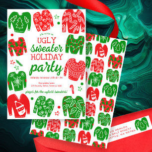 UGLY SWEATER Kerstfeest Schattige Custom Kaart