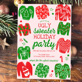 UGLY SWEATER Kerstfeest Schattige Custom Kaart