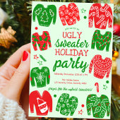 UGLY SWEATER Kerstfeest Schattige Custom Kaart
