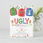 Ugly Sweater Kerstfeest Tacky Vest Vakantie Kaart (Staand voorkant)