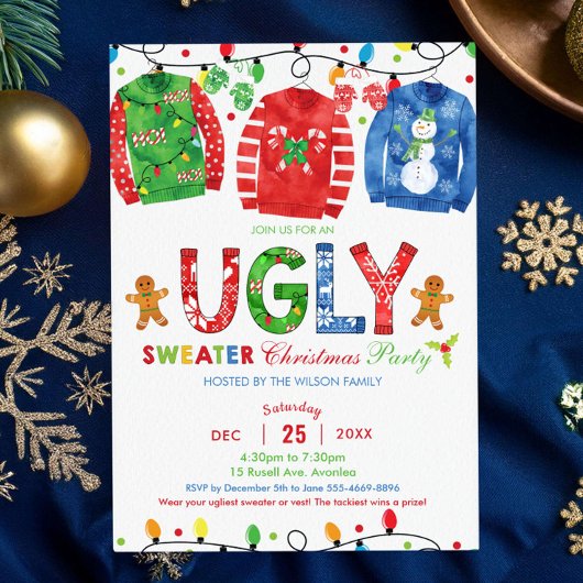 Ugly Sweater Kerstfeest Tacky Vest Vakantie Kaart