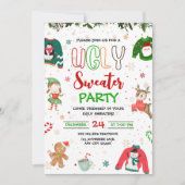 Ugly Sweater Kerstfeest Uitnodiging, Kerstmis (Voorkant)