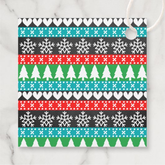 Ugly Sweater Kerstmis Baby shower Bedankjes Labels (Achterkant)