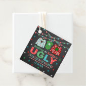 Ugly Sweater Kerstmis Baby shower Bedankjes Labels (In situ)