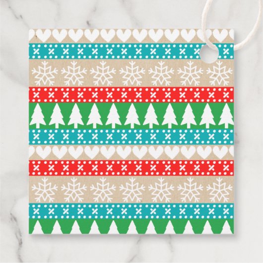 Ugly Sweater Kerstmis Baby shower Bedankjes Labels (Achterkant)