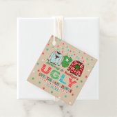 Ugly Sweater Kerstmis Baby shower Bedankjes Labels (In situ)
