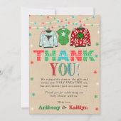 Ugly Sweater Kerstmis Baby shower Bedankkaart (Voorkant)