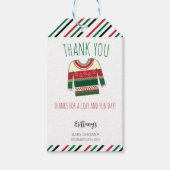 Ugly Sweater Kerstmis Baby shower Cadeaulabel (Voorkant)