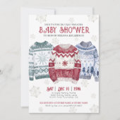 Ugly Sweater Kerstmis Baby shower Kaart (Voorkant)