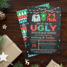 Ugly Sweater Kerstmis Baby shower