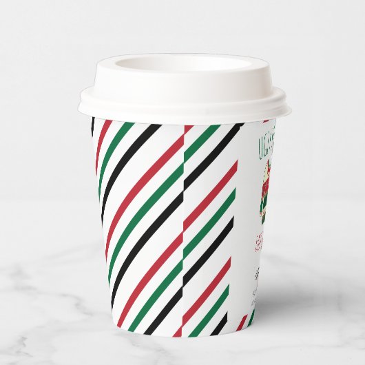 Ugly Sweater Kerstmis Baby shower Papieren Bekers (Rechts)