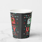 Ugly Sweater Kerstmis Baby shower Papieren Bekers (Rechts)