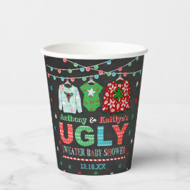 Ugly Sweater Kerstmis Baby shower Papieren Bekers