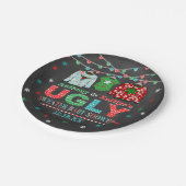 Ugly Sweater Kerstmis Baby shower Papieren Bordje (Gekanteld)