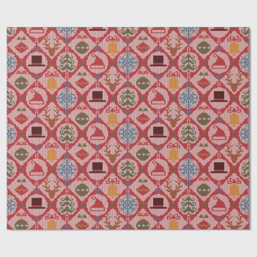 Ugly Sweater Kerstmis Cadeaupapier (Vlak)