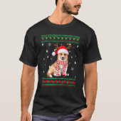 Ugly Sweater Kerstmis Corgi Dog Santa Reindeer T-shirt (Voorkant)