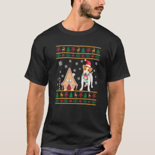 Ugly Sweater Kerstmis Cute Jack Russell Santa Hat T-shirt