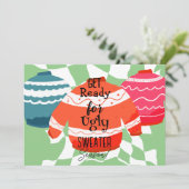 Ugly Sweater Kerstmis Feestdagenkaart (Staand voorkant)
