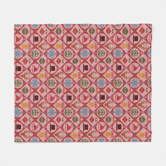 Ugly Sweater Kerstmis Fleece Deken (Voorkant (Horizontaal))