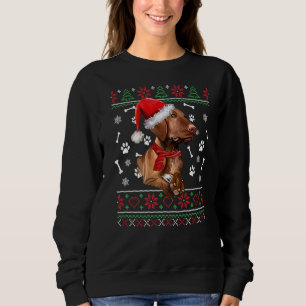Ugly Sweater Kerstmis Magyar Vizsla Dog Santa Hat
