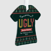 Ugly Sweater Kerstmis Noordse Hunter Green Knit Ornament (voorkant)