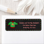 Ugly Sweater Kerstmis Return Address Etiket (Insitu)