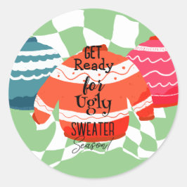 Ugly Sweater Kerstmis Ronde Sticker