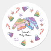 Ugly Sweater Kerstmis Ronde Sticker (Voorkant)