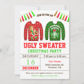 Ugly Sweater Kerstparty Kaart (Voorkant)