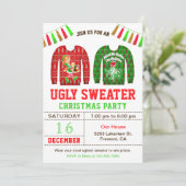 Ugly Sweater Kerstparty Kaart (Staand voorkant)