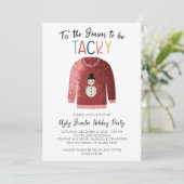 Ugly Sweater Kerstparty Kaart (Staand voorkant)