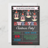 Ugly Sweater Kerstparty Kaart (Voorkant)