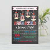 Ugly Sweater Kerstparty Kaart (Staand voorkant)