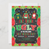 Ugly Sweater Kerstparty Kaart (Voorkant)