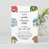 Ugly Sweater Kerstparty Kaart (Staand voorkant)