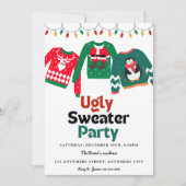 Ugly Sweater Kerstparty Kaart (Voorkant)