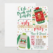 Ugly Sweater Kerstparty Kaart (Voorkant / Achterkant)