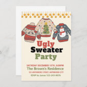 Ugly Sweater Kerstparty Kaart (Voorkant / Achterkant)
