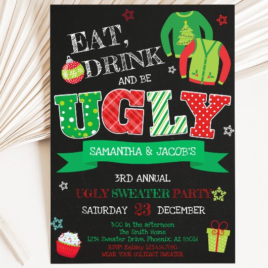 Ugly Sweater Kerstparty Kaart