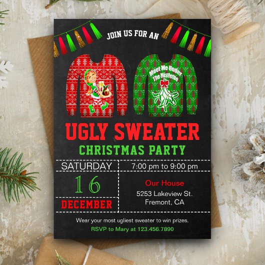 Ugly Sweater Kerstparty Kaart