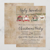 Ugly Sweater Kerstparty Kaart (Voorkant / Achterkant)