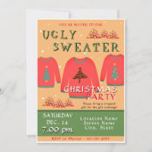 Ugly Sweater Kerstparty Kaart (Voorkant)