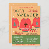 Ugly Sweater Kerstparty Kaart (Voorkant / Achterkant)